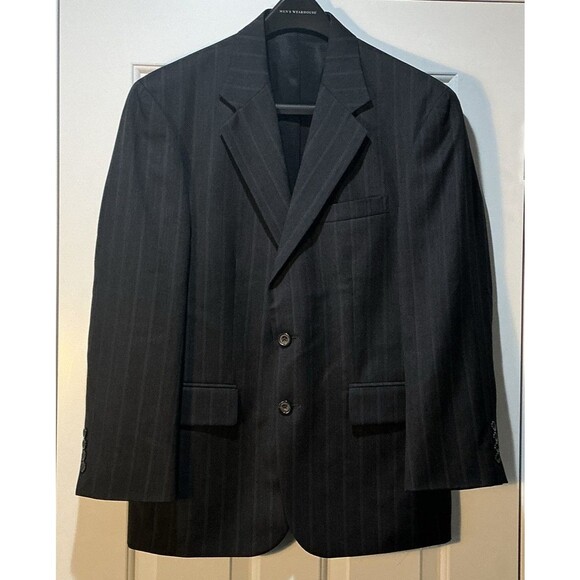 Oscar De La Renta Pinstripe Wool Cashmere Blend Blazer Jacket Sports Coat 38S - Picture 1 of 8